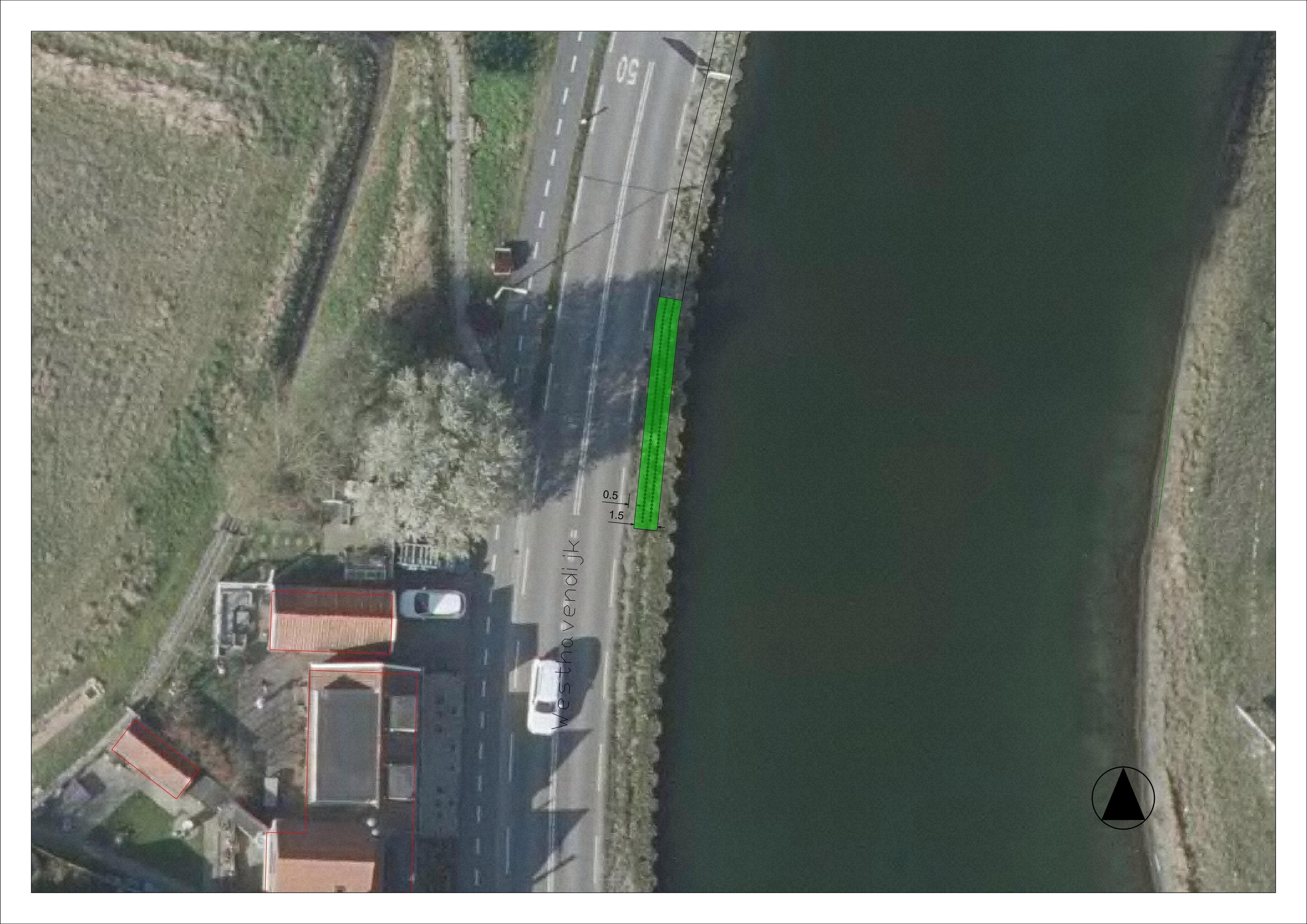 locatie beplanting berm Westhavendijk 